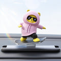 Compact size demonstration (6.5cm height) of skateboard bear