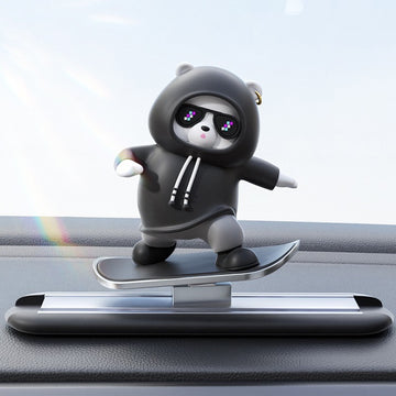 Secure installation of skateboard bear ornament without leaving marks