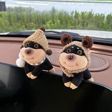 Adorable Bee Dog Car Decor - Cute Plush Dashboard Companion for Joyful Driving
