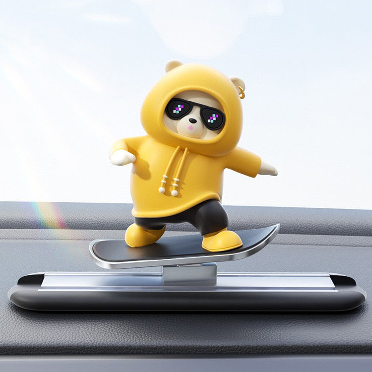 lemon colored animated bear ornament for car interior