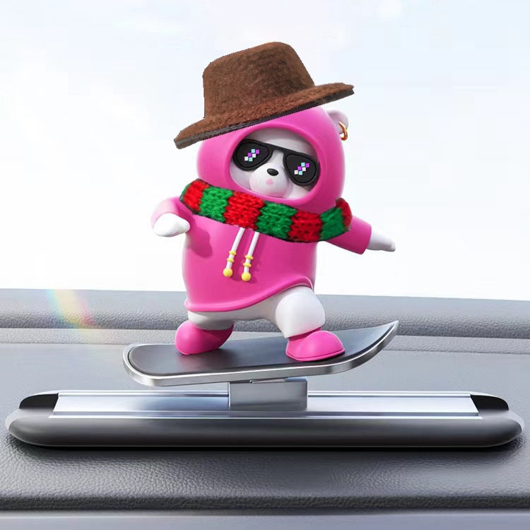 cherry blossom version of the moving skateboard bear