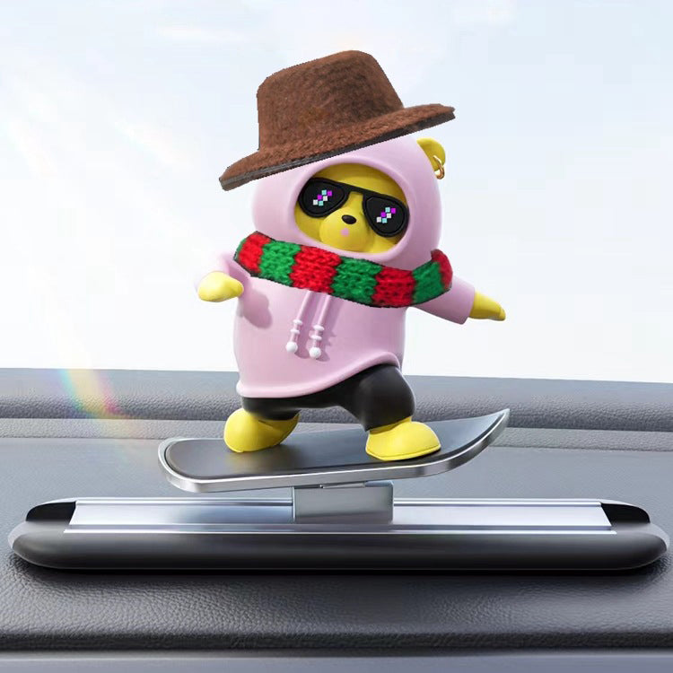 Multiple color options of the animated bear car ornament