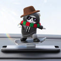 Cute cartoon bear on skateboard for car screen decoration