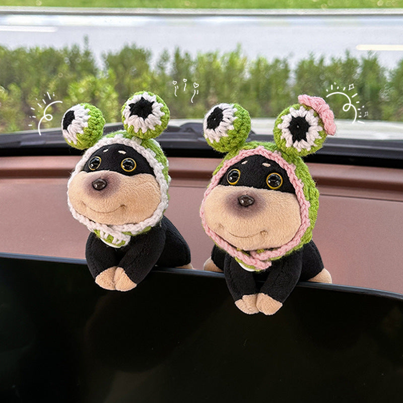 Adorable Bee Dog Car Decor - Cute Plush Dashboard Companion for Joyful Driving